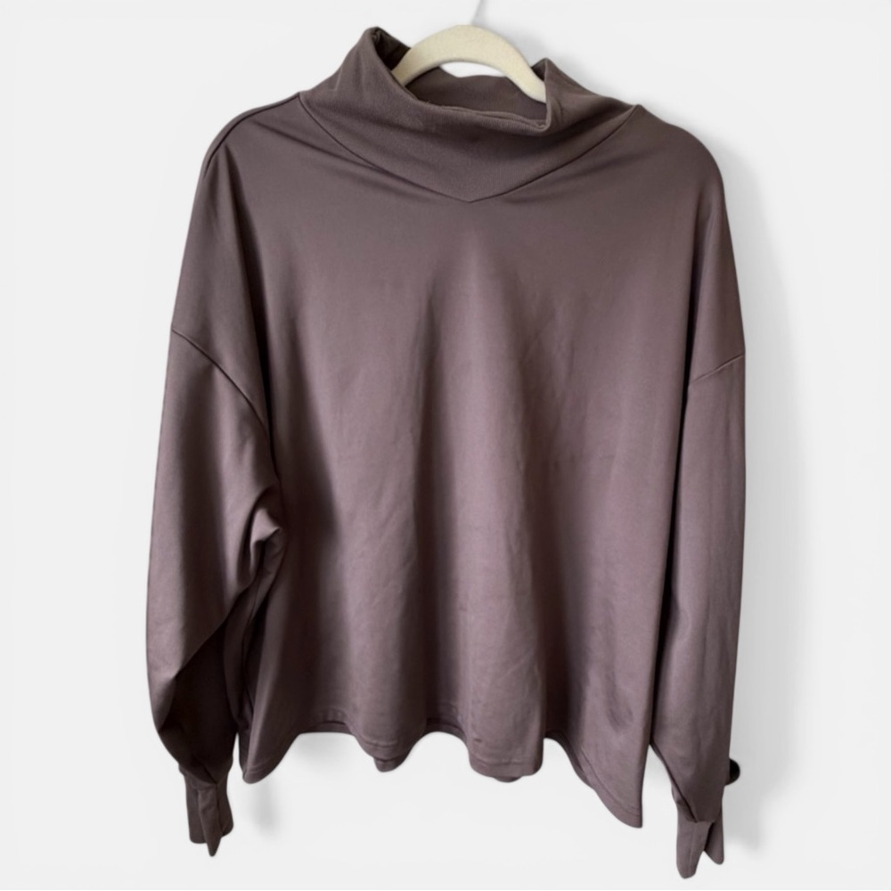 Columbia XXL Mauve Mock Neck Pullover Soft Stretch Active Top